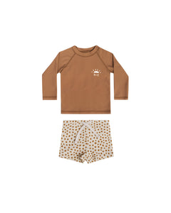 Rylee + Cru Camel Spots Rash Guard Boy Set